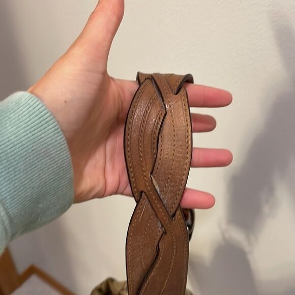 Coach woman’s brown canvas with twisted brown leather strap. - Picture 8 of 11